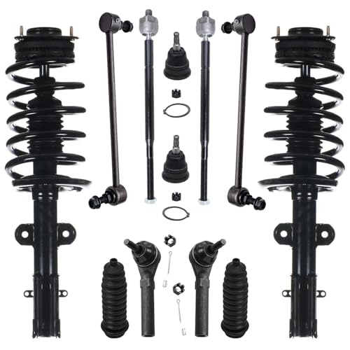 Image of Detroit Axle - Front Struts Sway Bars Outer & Inner Tie Rods Kit Replacement for Chrysler Town & Country S Dodge Grand Caravan R /T GT Ram C /V