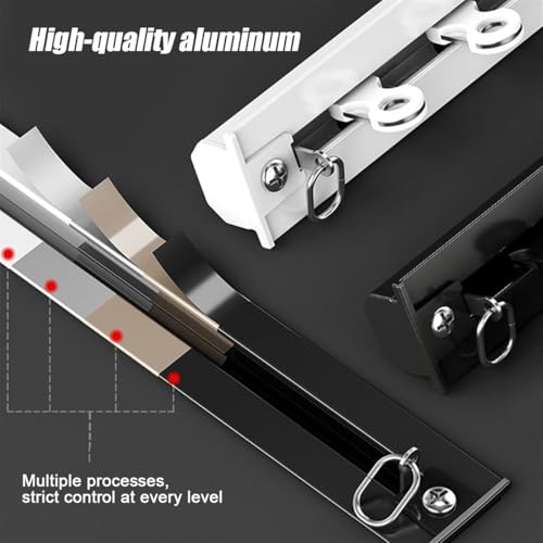 Riel de techo para cortinas negro de 260 cm resistente para ventanas y separar salones 4