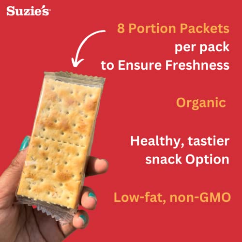 Suzie's, Organic Saltines Crackers, Rosemary Sesame, Healthy Gourmet Baked Snack Goodies For Adults & Children - 6 Pack, 8.8Oz Each #TOP1