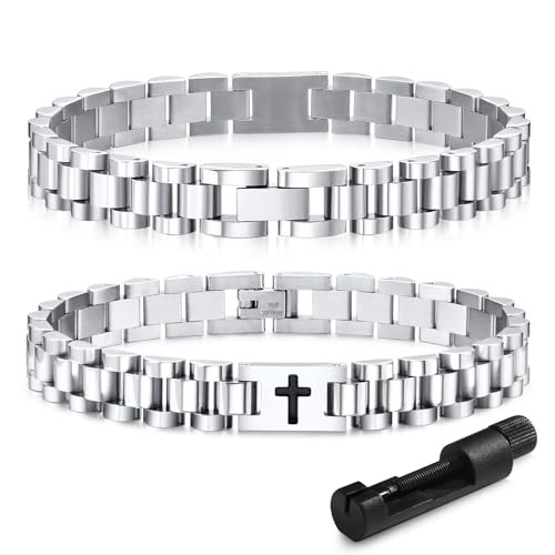 Vnox Silver Cross Bracelets For Men cover