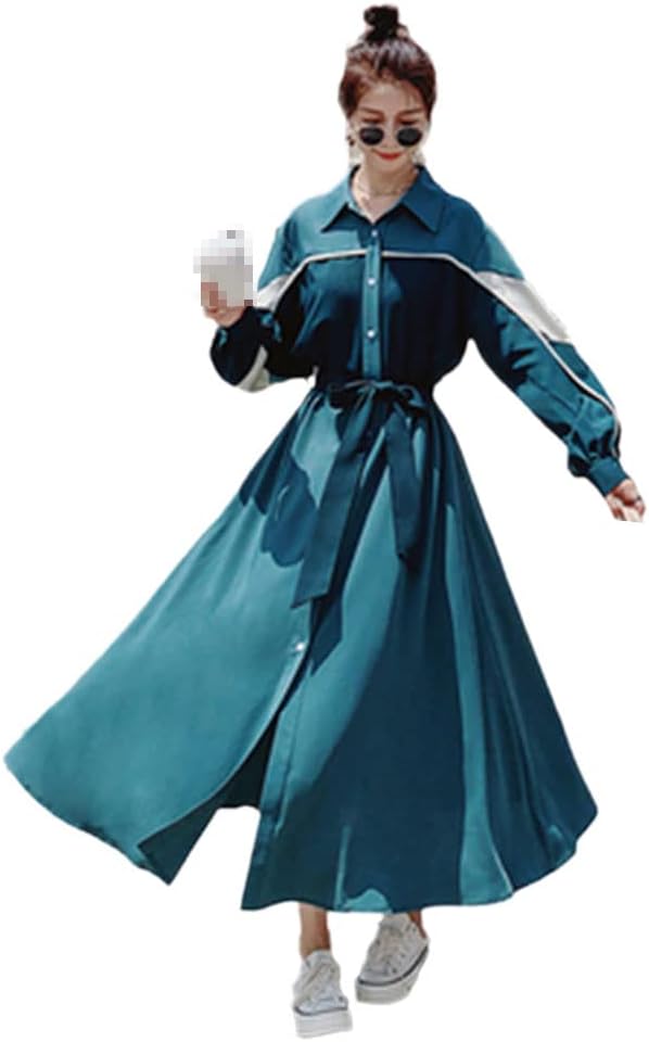 Spring and Autumn Women's Trench Coat Stitching Loose Belt Versatile Slim Coat
