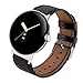 Sankel Compatible for Google Pixel Watch Bands Leather,Women Men [No Gap] Genuine Leather Pixel Watch Replacement Strap Adjustable Sport Wristbands Band for Google Pixel Watch (Black)