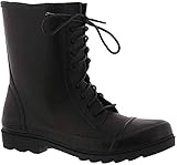 Steve Madden Womens Troopa-R Rubber Closed Toe Mid-Calf, Black, Size 11.0