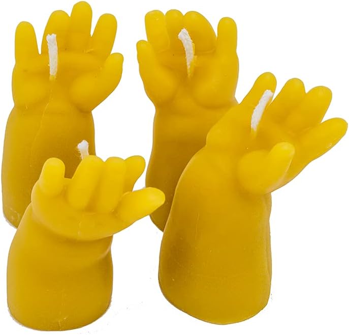 Baby Hands Beeswax Candles Two Sets (4 hands) FREE USA SHIPPING