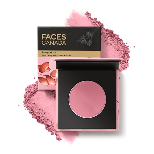 Facescanada Berry Blush Powder | Lightweight, Long Lasting & Smooth Finish | Enhances Natural Glow, Adds Vibrant Color & Radiance | Blendable, Skin Friendly Formula | 0.14 Oz (4g)