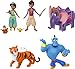 Mattel Disney Princess Toys, Jasmine Classic Storybook Set with 6 Characters Including Jasmine, Aladdin & Genie Small Dolls, Inspired by Disney's Aladdin Movie
