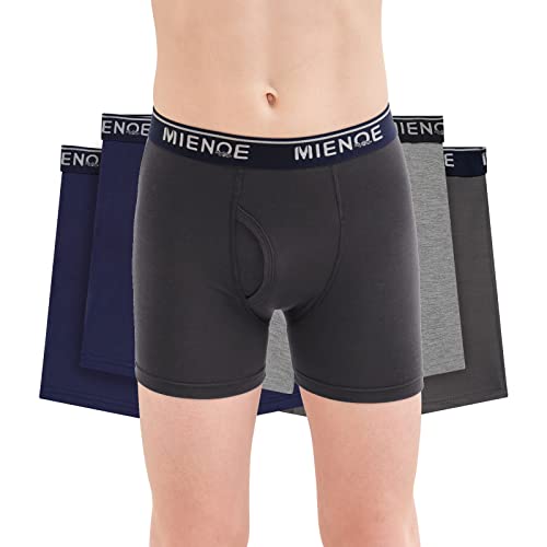 Mienoe Teenage Boys Bamboo Fiber Boxer Briefs 5-Pack Set, Adolescent And Developmental Underwear For Boys, Softer And More Comfortable Than Pure Cotton, Size 10-11Years #TOP17