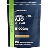 Ajo Cápsulas 15000mg | 6 Meses de Suministro - 180 Perlas | Extracto de Ajo - Fuente de Alicina | Alta Resistencia | Horbaach