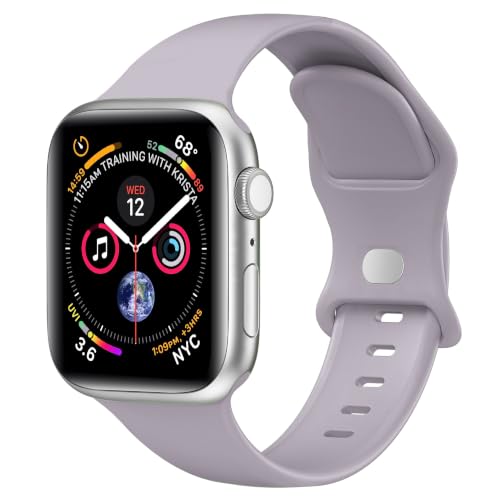 Sport Band Compatible with Apple Watch Bands 40mm 38mm 41mm 42mm 44mm 45mm 49mm for Women Men,Soft Silicone Waterproof Replacement Strap for Apple Watch Series 11 10 9 8 7 6 5 4 Ultra 3 2 1 SE