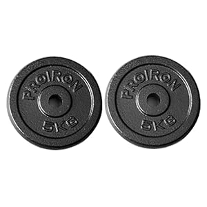 PROIRON Cast Iron Weight Plates 1 Inch Barbell Plates 1.25kg, 2.5kg, 5kg, 10kg Discs in Pair for Lifting and Strength Training, Weights Plates Set for 1’’ Bar