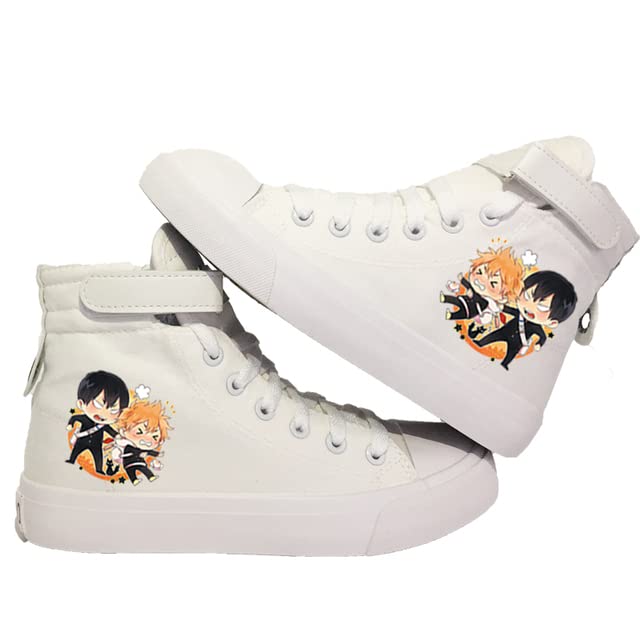 GenericAnime Sneaker Haikyuu Casual Canvas Shoe Women Men's High Top Lace up Street Fashion Cozy Sneakers for Boy Girl White Black