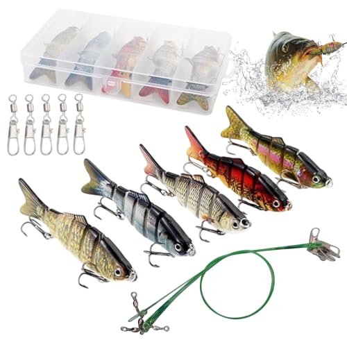 Swimbait Bait Artificiel de Natation, Leurre Coulant Pêche Brochet et Bar Eau Douce Mer