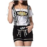 HGps8w Women's Oktoberfest Costume, Beer Girl Halloween German Lederhosen Bavarian Lederhosen Serving Dirndl Outfits