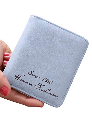 pedkit Moda feminina carteira curta de couro PU cor sólida carta impressão pequena dobrável ID titul