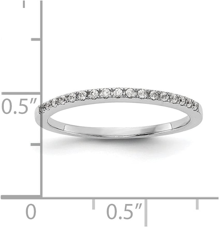 Diamond2Deal 14k White Gold 0.17Ct Lab Grown Diamond Engagement Wedding Band Ring VS-SI Clarity, G-H Color