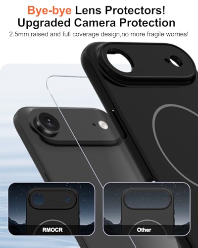 Image of Magnetic for iPhone Air Case,Shockproof Matte Cover,Black Matte | with Screen Protector,Compatible with MagSafe,Military Grade Drop Protection,Full Camera Protection,Non-Slip Design Case