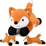 gnomantic Fox Weighted Stuffed Animals - 22 Inch 4.5 Pounds Weighted Plushies Fox - Big Plush Stuffed Animals Pillow - Cute Plush Toys Gifts for Kids & Adults