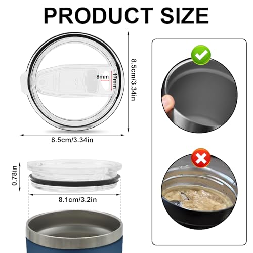  20 oz Tumbler Lids for |11 Inch Cup Mouth Tumbler Cup Spill Proof Splash Resistant Slider
| 4 Pcs 20 oz Tumbler Replace