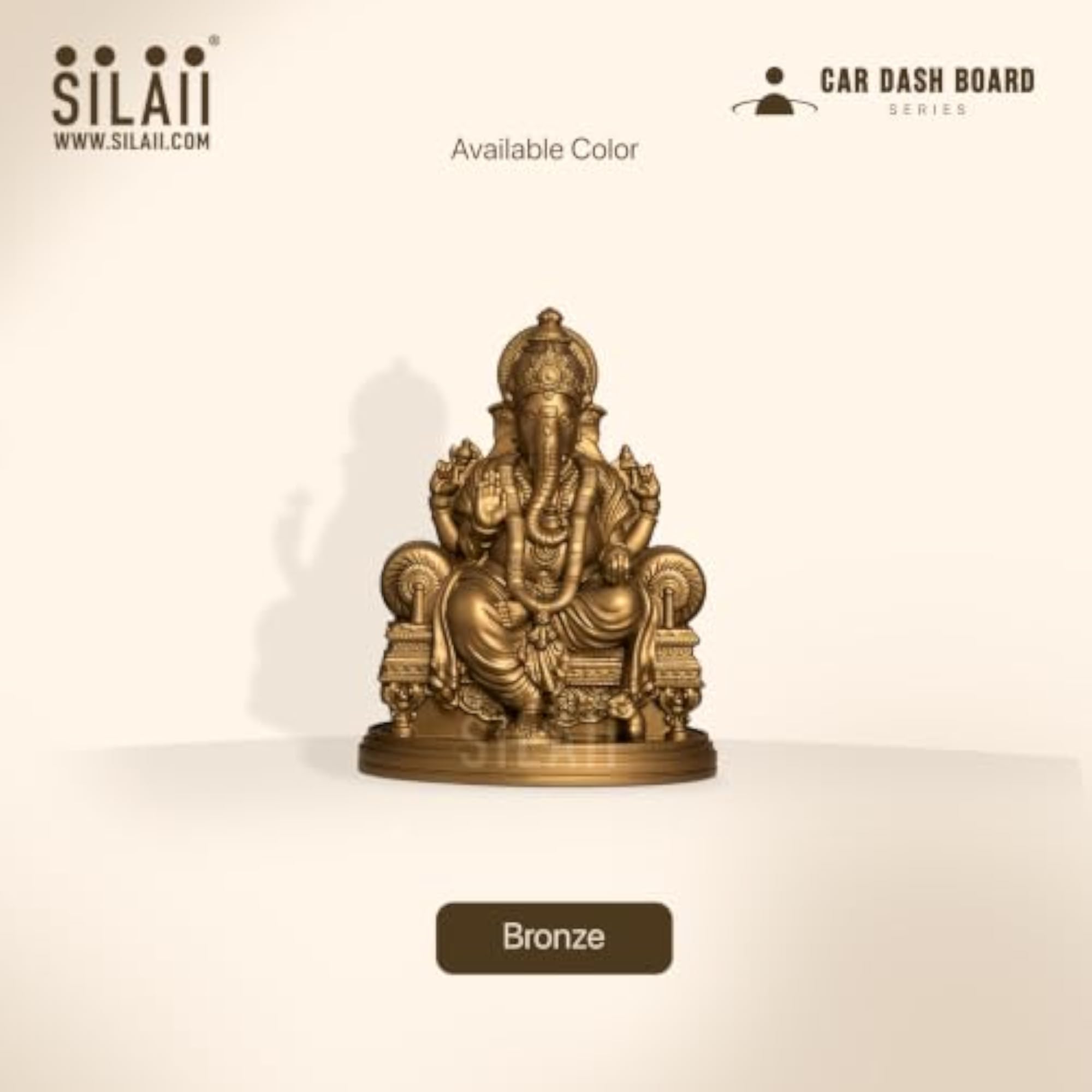 Lord Ganesha Car Dashboard Idol, 3 Inch Miniature Statue