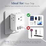 FLASHSONIC European Travel Plug Adapter 2 Pack, 8 in 1, 4 AC Outlets 4 USB - Image 6