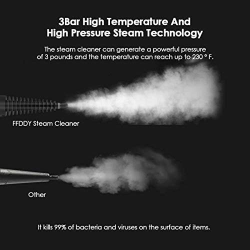 FFDDY Steam Cleaner, Portable Car Carpet Upholstery Cleaner Machine High Pressure Steamer with 9 Piece Accessories for Cleaning, Couch/Floor/Bathroom/Auto/Grout Cleaner for Home Use, Handheld Steamer, Blue