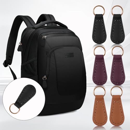 Deoward Zipper Pull Replacement PU Leather Zipper Tag Fixer Pull Repair for Backpacks, Jackets, Luggage, Purses, Suitcases, Handbags (6 PCS)