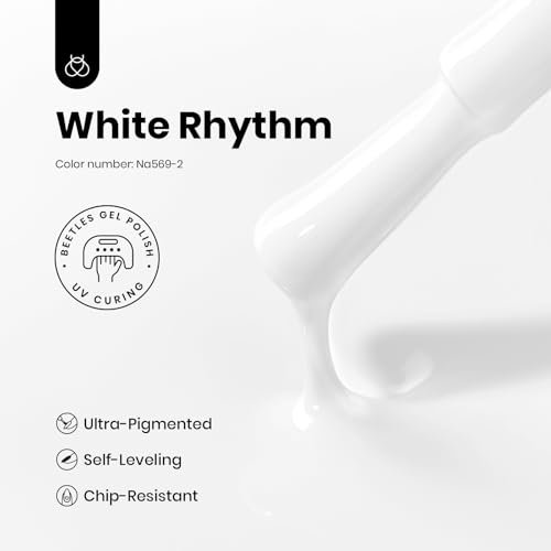 Image of Beetles White Gel Polish - Hema-Free French Gel Nail Polish High Gloss Colors Soak Off Pure White Rhythm Nail Polish Nail Art Manicure Salon White Color Bottle