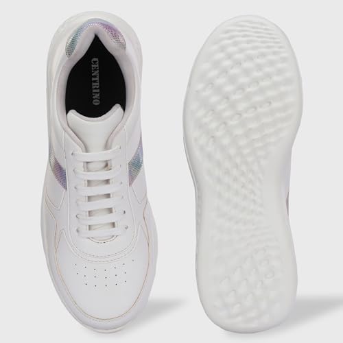 Image of Centrino Womens Casual Shoes | Colorblock Sneakers with Ultra Soft Cushion Lace-Up Shoes All-Day Comfort | Trendy & Lightweight Design | Low Top Flat Sole (7617)