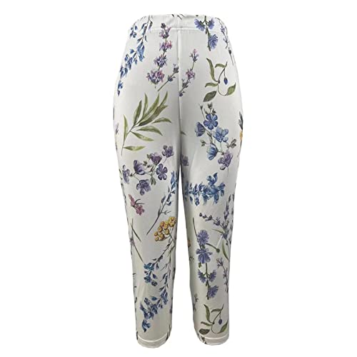 Hgps8W Cropped Yoga Pants For Women Tummy Control High Waisted Compression Capris Floral Leggings Workout Running Tights #TOP4