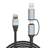 Dacrown USB C to Ethernet Cable 6 FT, Type C to RJ45 LAN Cord, Gigabit Network Internet Adapter, Directly Connected, Thunderbolt 4/3 Compatible with MacBook Air/Pro, XPS, iPhone 15 Series, Galaxy S24