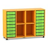  Flexeo® Aufbewahrungsregal inkl. Boxen - Holz-Regal Fach-Regal Schul-Möbel Klassenzimmer-Ausstattung