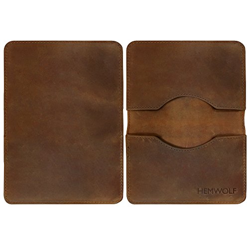 Real Genuine Leather RFID Blocking Slim Bifold Credit Card Minimalist Wallet, Full Grain Leather Canyon Brown2