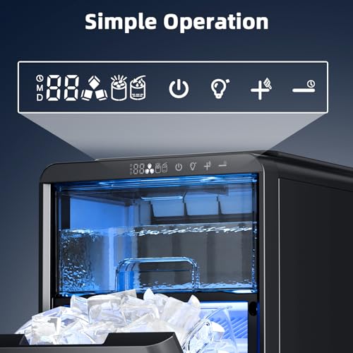 Image of Antarctic Star Crescent Ice Maker, Slow-Melting Countertop Ice Maker, 27 Lbs /24H, 16Pcs in 15Mins, Self-Cleaning,24-Hour Timer, for Home /Kitchen /Office /Party