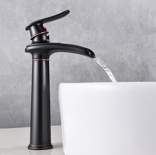 Robinet cascade pour vasque haute en laiton antique style rétro
