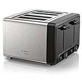 Bosch DesignLine Plus TAT4P440GB 4 Slot Stainless Steel Toaster with variable controls - Stainless Steel