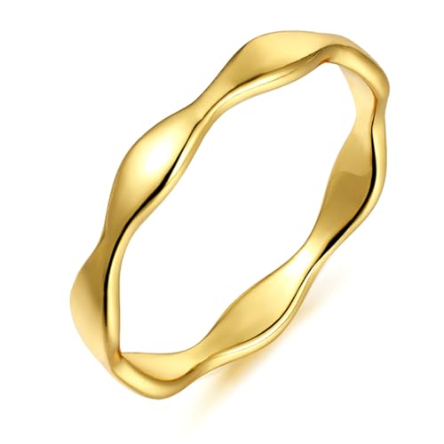 FLORA ANEL FOLHEADO A OURO 18K ONDULADO (DOURADO, 16)