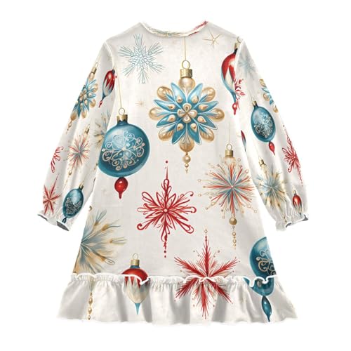 Nightgowns Sleepwear Lightweight Nightdress Soft Pajamas Dress Christmas Balls for 3-10 Years2