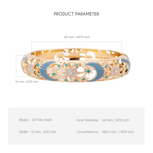 Image of wynameleri Modern Cloisonne Bracelet Geometric Enamel Cuff Bangles Hinged Bracelet Jewelry for Women Gift Box 184136