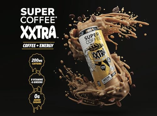 Super Coffee XXTRA, Iced Coffee (0g Added Sugar, 7g Protein, 130 Calories) [Vanilla] 15 Fl Oz, 12 Pack | Iced, Protein, Drinks, Smart - SoyFree GlutenFree