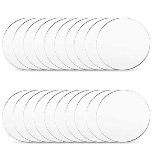 BILLIOTEAM 24 PCS 4 Inch 10cm Acrylic Disks,1 8  Thickness,Clear Acrylic Round Circles Blanks for Vinyl Project,DIY Keychain Coaster,Decorative Ornament,Name Plate,Arts and Craft Supplies (No Hole)