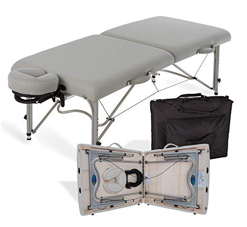 Image of EarthLite Portable Massage Table Luna - 30 inch Wide, CFC Free Professional Foam, Weighs Only 29lbs, Patented, Strong Aluminum Reiki Frame (Working Weight 750lbs), Sterling