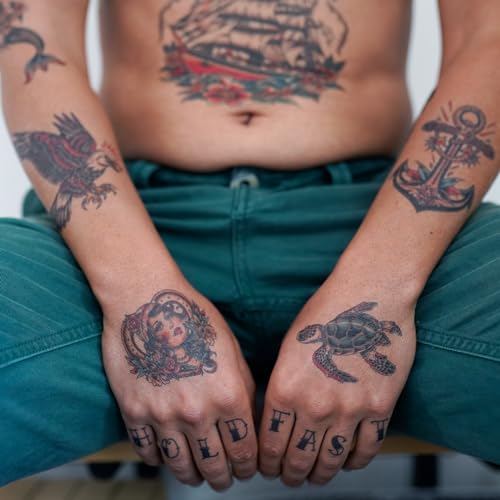Sailor Vintage Tattoo Set (12 tattoos) - Sailor Temporary Tattoo