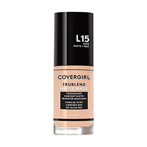 Covergirl Trublend Matte Made Liquid Foundation, L15 Porcelain, 1 fl oz (Pack of 2)