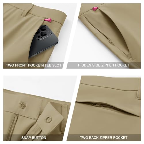 M MAELREG Mens Golf Shorts 7"/9" Lightweight Quick Dry Water-Resistant Stretch Waistband Flat Front Casual Mens Dress Shorts4