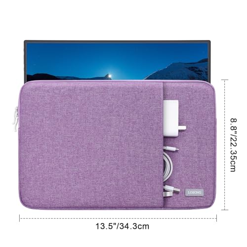 Image of Portable Monitor Case 14 Inch, Protective Carrying Sleeve for Most 14 inch Portable Monitors,Water Resistant Portable Display Bag with Accessory Pocket,Size-13.5 inchx8.8 inch Purple