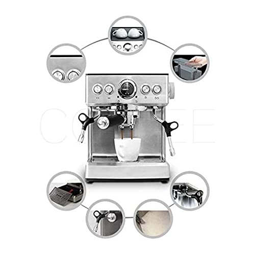 Máquina de café espresso semiautomática, acero inoxidable cepillado, vapor y espuma para bebidas con leche, macchiato… - Imagen 4