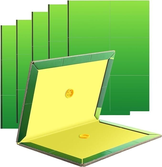 5 Pack Strong Sticky Trap Pad And Boards For Multi Pests, Can Be Used Indoors At Homes And Offices Or Outdoor. Fold Into Any Shape. Non- Toxic. Eco- Friendly (23.7 X 16.8 X 0.4 cm)