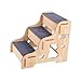 LeeQinersw Wooden Dog Stairs, Pet Stairs, Cat Stairs, Anti-Slip Pet Ladder with Non-Slip Surface and Easy Assembly for Small Dogs and Cats, 3 Step