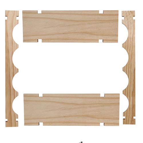 Soporte para 4 botellas de vino de madera maciza miniatura 4