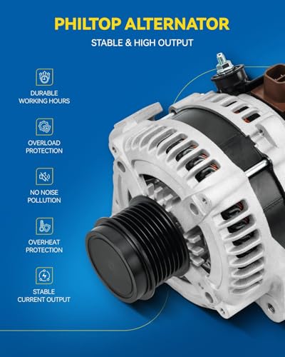 Image of PHILTOP Alternator 210-5355,8516N Fit for 2005-2008 Mustang 4.6L,(135 Amp) 12V 135Amp CWSC6 Groove Pulley 4R3T10300BB, 4R3Z10346BB, 4R3TBB, 7R3Z10346BARM, 2105355, 7R3Z10346BA, 7R3Z10346B, 6R3Z10346DA | Replacement OE 8516N, 4R3T10300BB, 4R3Z10346BB, 7R3TDA, 4R3TBB, 7R3Z10346BARM, 7R3Z10346BA, 7R3Z10346B